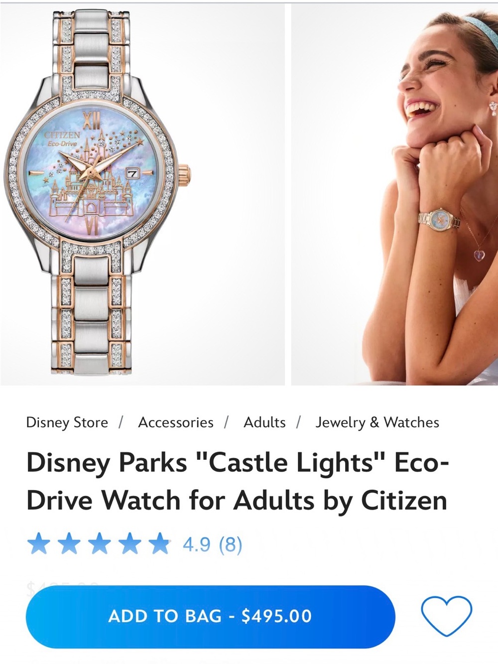 Women’s Disney “Castle Lights” Eco-Drive Citizen Watch